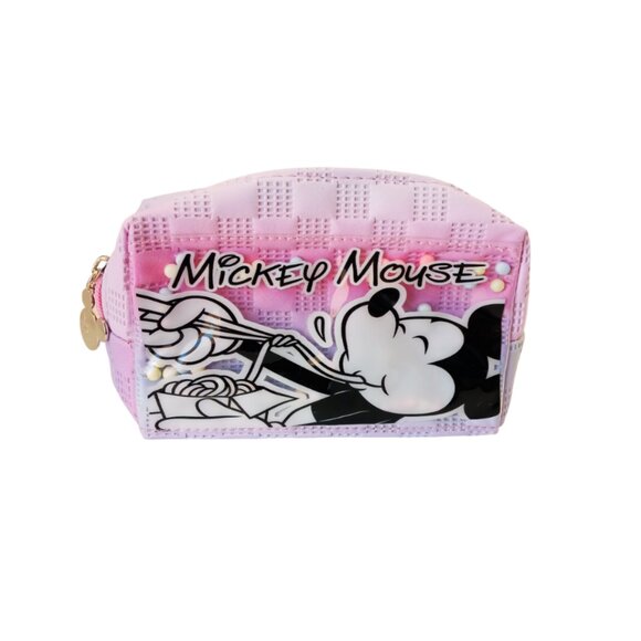 Mickey Mouse Iridescent Pink and Sky Blue Cosmetic Bag – Compact Travel Pouch – - Picture 1 of 4
